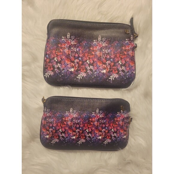 Elliott Lucca Artisan Floral Set of 2 matching cosmetic bag NWOT - Picture 1 of 7